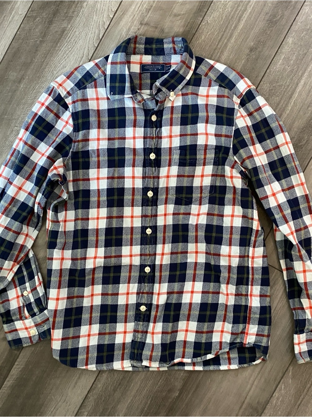 Vineyard Vines Men's Multicolor Plaid Cotton Flannel Long Sleeve BU Shirt M